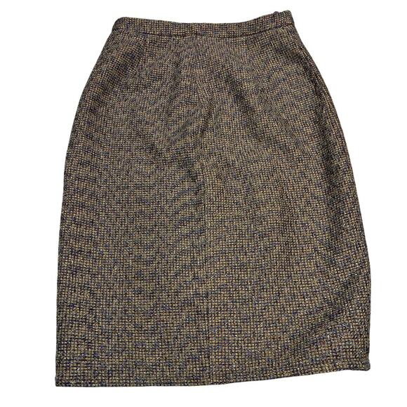 J. Crew Gold Metallic Sparkle Tweed Pencil Skirt Purple Gold Zip Front Size 10 - Picture 6 of 11